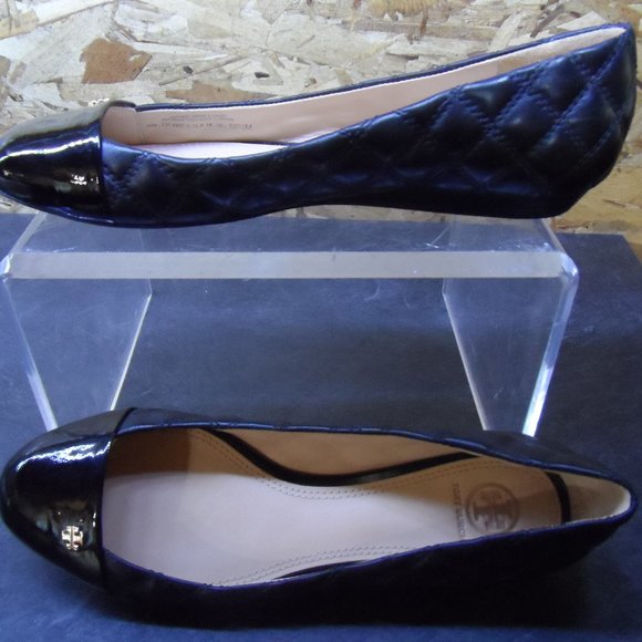 NWOT Tory Burch Claremont Black Quilted Flat- Size 10-1/2M